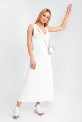 SUKIENKA EMPORIO ARMANI. Sukienki damskie Emporio Armani, bez wzorów, bez kołnierzyka, bez ramiączek. W wyprzedaży za 544.17 zł.
