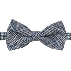 Wełniana Mucha Męska - His Story - Niebieska w Kratkę. Niebieskie krawaty i muchy męskie His Story, z aplikacjami, z wełny, eleganckie. Za 49.00 zł.