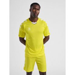 Koszulka piłkarska z krótkim rękawem męska Hummel Core XK Poly Jersey S/S. Zielone t-shirty sportowe męskie HUMMEL, m, z jersey, bez ramiączek, do piłki nożnej. Za 128.00 zł.