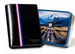 Portfel skórzany Peterson [D] PTN 22308-VT-A czarny. Czarne portfele męskie Peterson, bez wzorów, ze skóry. Za 105.99 zł.