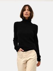Just Cashmere Kaszmirowy sweter "June" w kolorze czarnym rozmiar: XL. Czarne golfy damskie Just Cashmere, xl, bez wzorów, z kaszmiru, bez ramiączek. Za 459.04 zł.