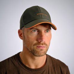 Czapka outdoorowa z daszkiem Solognac 500 wodoodporna. Zielone czapki męskie SOLOGNAC, bez wzorów, z materiału, sportowe. Za 49.99 zł.