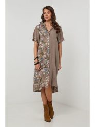 Lin Passion Lniana sukienka w kolorze jasnobrązowym rozmiar: 34/36. Brązowe sukienki damskie Lin Passion, na co dzień, bez wzorów, ze lnu, klasyczne, bez kołnierzyka, bez ramiączek, midi, proste. Za 173.99 zł.