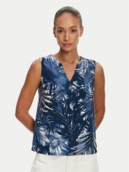 Tatuum Bluzka Lea T2509.056 Granatowy Regular Fit. Niebieskie bluzki damskie Tatuum, bez wzorów, z wiskozy, bez ramiączek. Za 109.99 zł.