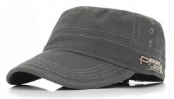 Męska, Wiosenno-Letnia Czapka Patrolówka - Pako Jeans - Szara. Szare czapki męskie Pako Jeans, na lato, bez wzorów, z bawełny. Za 75.00 zł.