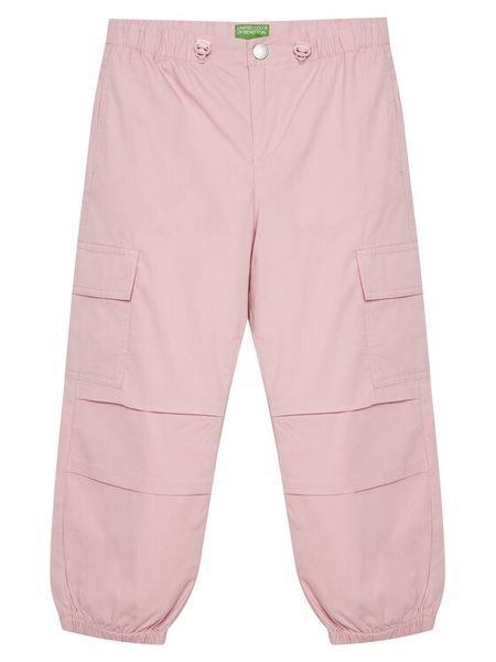 United Colors Of Benetton Spodnie materiałowe 4L2VCF046 Różowy Relaxed Fit. Czerwone spodnie dziewczęce United Colors Of Benetton, z bawełny. Za 69.99 zł.