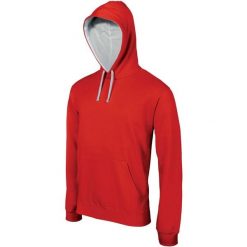 Bluza z kapturem Kariban Contrastée. Czerwone bluzy z kapturem męskie KARIBAN, m, z bawełny. Za 158.50 zł.