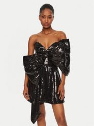 Bardot Sukienka koktajlowa 59557DB Czarny Regular Fit. Czarne sukienki damskie BARDOT, bez wzorów, z syntetyku, wizytowe, bez kołnierzyka, bez ramiączek. Za 479.99 zł.
