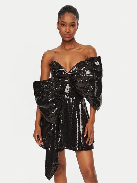 Bardot Sukienka koktajlowa 59557DB Czarny Regular Fit. Czarne sukienki damskie BARDOT, bez wzorów, z syntetyku, wizytowe, bez kołnierzyka, bez ramiączek. Za 479.99 zł.