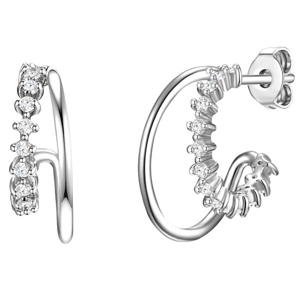 Glanzstücke München Kolczyki z Srebro wysokiej próby w Srebrny Kolczyki koła 1 ct Damski. Szare kolczyki damskie Glanzstücke München, z cyrkonią, srebrne. Za 199.99 zł.