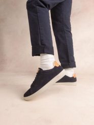 Skórzane trampki TBS Flauber. Niebieskie trampki i tenisówki męskie Tbs, bez wzorów, z materiału, bez zapięcia. Za 465.50 zł.