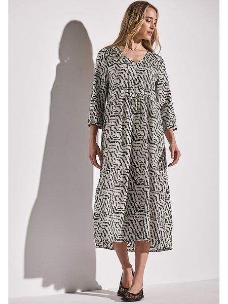 Street One Sukienka w kolorze beżowo-czarnym rozmiar: 40. Brązowe sukienki damskie Street One, bez wzorów, street, bez kołnierzyka, bez ramiączek, midi. Za 143.56 zł.