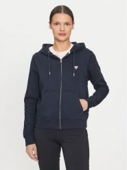 Guess Jeans Bluza W4YQ03 KC811 Granatowy Regular Fit. Niebieskie bluzy bez kaptura damskie Guess Jeans, s, z bawełny. Za 299.99 zł.
