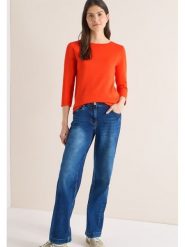 Cecil Koszulka w kolorze pomarańczowym rozmiar: L. Pomarańczowe bluzki damskie Cecil, l, bez wzorów, z bawełny, bez kołnierzyka, bez ramiączek. Za 74.99 zł.