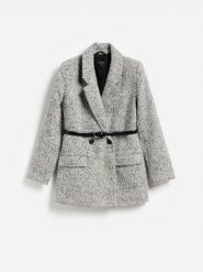 Kurtka z dodatkiem wełny - ciemnoszary. Szare kurtki damskie Reserved, l, bez wzorów, z tkaniny, bez kaptura. Za 299.99 zł.