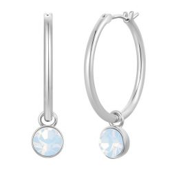 Lulu & Jane Kolczyki z mosiadzu w kolorze srebrnym z krysztalem 1 ct Damski. Szare kolczyki damskie Lulu & Jane, z kryształem, srebrne. Za 149.99 zł.