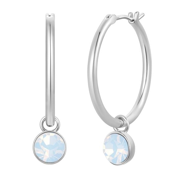 Lulu & Jane Kolczyki z mosiadzu w kolorze srebrnym z krysztalem 1 ct Damski. Szare kolczyki damskie Lulu & Jane, z kryształem, srebrne. Za 149.99 zł.