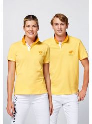 Polo Sylt Koszulka polo w kolorze żółtym rozmiar: L. Żółte bluzki damskie Polo Sylt, l, bez wzorów, bez ramiączek. Za 105.38 zł.