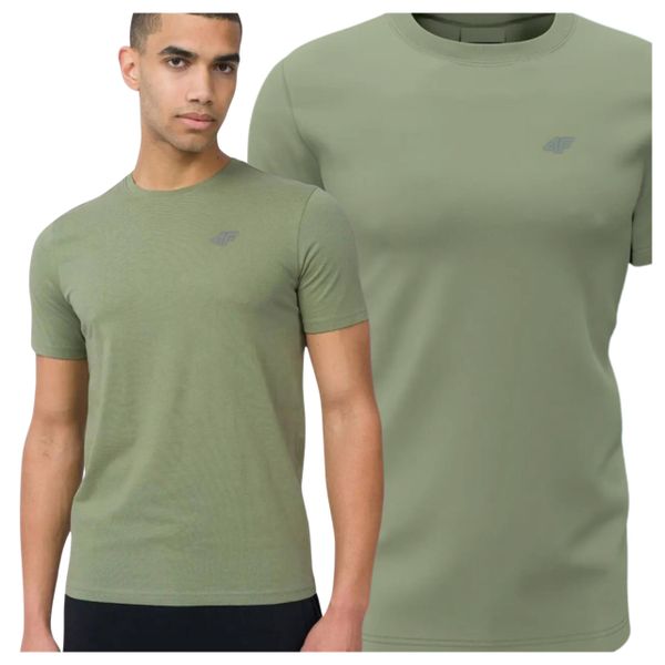 T-shirt męski bawełniany 4F 4FWSS25TTSHM3096. Niebieskie t-shirty męskie 4f, m, bez wzorów, z bawełny, bez kołnierzyka. Za 39.99 zł.