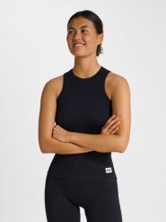 Damski tank top Hummel Pulse. Czarne topy sportowe damskie HUMMEL, l, bez wzorów, z materiału, bez ramiączek. Za 213.00 zł.