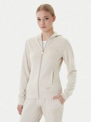 EA7 Emporio Armani Bluza 7W001044 AF12482 U1088 Beżowy Regular Fit. Brązowe bluzy bez kaptura damskie EA7 Emporio Armani, xl, z wiskozy. Za 589.99 zł.