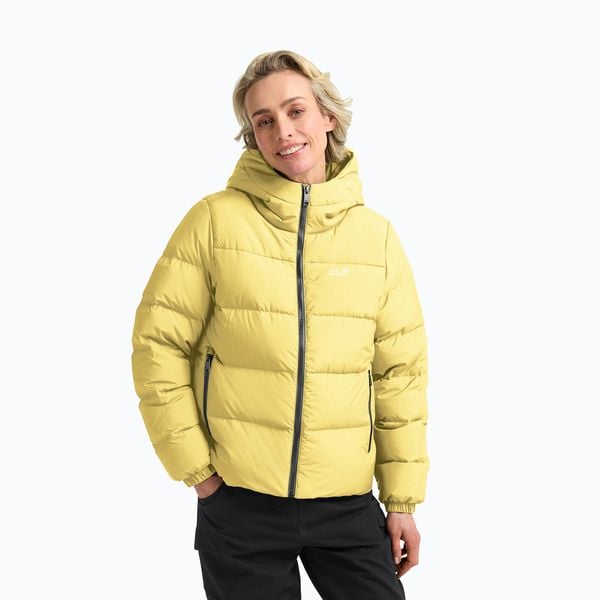 Kurtka puchowa damska Jack Wolfskin Frozen Palace. Żółte kurtki damskie Jack Wolfskin, bez wzorów, z puchu, bez kaptura. Za 849.99 zł.