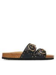 ONLY Shoes Klapki Onlmaxi-15 Pu Studs Buckle 15341190 Czarny. Czarne klapki damskie ONLY Shoes, bez wzorów, ze skóry, bez obcasa. Za 139.99 zł.