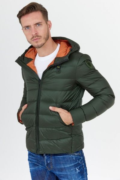 BLAUER Zielona puchowa kurtka męska z kapturem, Rozmiar 3XL. Zielone kurtki męskie Blauer USA, m, bez wzorów, z puchu, z kapturem. W wyprzedaży za 1,235.99 zł.