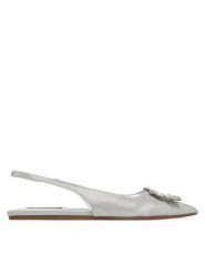 Steve Madden Sandały Calista SM11003625 Srebrny. Szare sandały damskie Steve Madden, bez wzorów, z materiału, bez obcasa, na płaskiej podeszwie. Za 319.99 zł.
