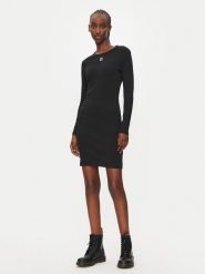 Hugo Sukienka codzienna Nemalia_1 50518385 Czarny Slim Fit. Czarne sukienki damskie Hugo, na co dzień, xs, bez wzorów, z bawełny, bez kołnierzyka, bez ramiączek, proste. Za 289.99 zł.
