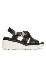 Hispanitas Sandały HV264570 C002 Czarny. Czarne sandały damskie Hispanitas, bez wzorów, ze skóry, bez obcasa, na płaskiej podeszwie. Za 609.99 zł.