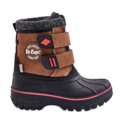 Śniegowce Dziecięce Na Rzepy Lee Cooper LCJ-24-44-2864K Camel brązowe. Brązowe śniegowce dziewczęce z gumy. Za 224.56 zł.