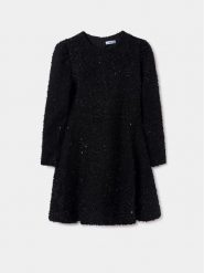 Mayoral Sukienka codzienna 7.956 Czarny Regular Fit. Czarne sukienki dziewczęce Mayoral, bez wzorów, z syntetyku, bez ramiączek. Za 269.99 zł.