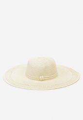 Jasnobeżowy Kapelusz Plażowy z Plecionki w stylu Boho Amicuralia. Brązowe kapelusze damskie Renee, na lato, bez wzorów, z materiału. Za 39.99 zł.
