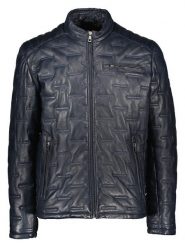 Bugatti Skórzana kurtka w kolorze granatowym rozmiar: 50. Niebieskie kurtki męskie Bugatti, bez wzorów, ze skóry, bez kaptura. Za 578.99 zł.