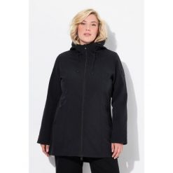 Damskie Długa kurtka softshell HYPRAR hydrofobowa trapezowy krój. Czarne kurtki damskie Ulla Popken, plus size, bez wzorów, z elastanu, bez kaptura. Za 479.99 zł.