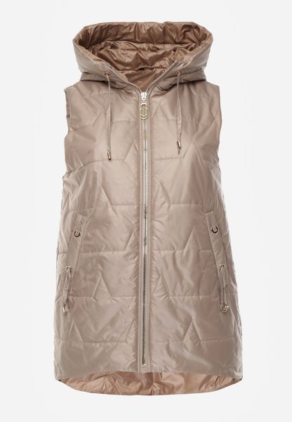 Jasnobrązowa Kamizelka z Nieodpinanym Kapturem i Geometrycznym Pikowaniem Kalousa. Brązowe kamizelki damskie Born2be, l, z dresówki. Za 139.99 zł.
