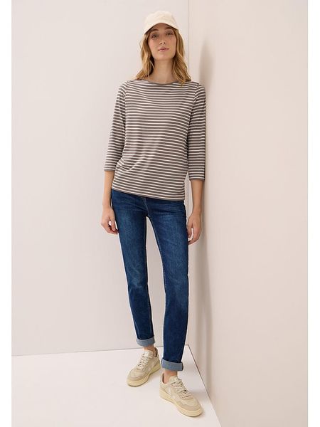 Cecil Koszulka w kolorze szarobrązowo-białym rozmiar: XL. Brązowe bluzki damskie Cecil, xl, bez wzorów, z bawełny, bez kołnierzyka, bez ramiączek. Za 74.63 zł.