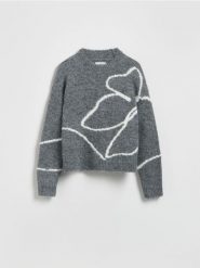 Sweter ze wzorem - wielobarwny. Swetry klasyczne damskie Reserved, l, z dzianiny, bez kołnierzyka. Za 139.99 zł.