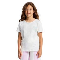 Koszulka z krótkim rękawem dla Dziewczynki LILYREGULAR NIGHT VINTAGE. Białe koszulki dziewczęce Roxy, m, bez wzorów, z bawełny, bez ramiączek. Za 74.99 zł.