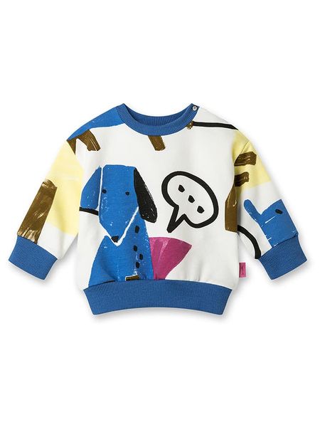 Sanetta Kidswear Bluza w kolorze białym ze wzorem rozmiar: 56. Białe bluzy i bluzki niemowlęce Sanetta Kidswear, bez wzorów, z bawełny, bez ramiączek, bez kaptura. Za 85.45 zł.