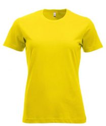 Clique New Classic-T Women – damska koszulka z ringspun bawełny. Żółte t-shirty damskie CLIQUE, xl, bez wzorów, z bawełny, bez kołnierzyka. Za 102.61 zł.