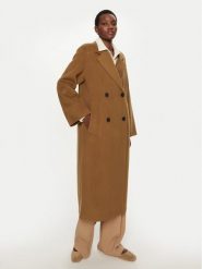 IVY OAK Płaszcz wełniany Clara IO111105 Brązowy Oversize. Brązowe płaszcze damskie Ivy & Oak, na zimę, bez wzorów, z wełny. Za 2,249.00 zł.