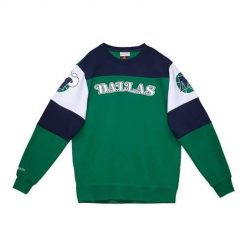 Bluza sportowa męska Mitchell & Ness Dallas Mavericks. Zielone bluzy bez kaptura męskie Mitchell & Ness, bez wzorów, sportowe, bez kołnierzyka, bez ramiączek. Za 525.00 zł.