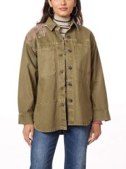 Scotch & Soda Kurtka koszulowa w kolorze jasnobrązowym rozmiar: XS. Brązowe kurtki damskie Scotch & Soda, xs, z aplikacjami, z bawełny, bez kaptura. Za 170.87 zł.