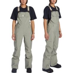 Spodnie narciarskie damskie DC Valiant Bib na szelkach 10K. Zielone spodnie materiałowe damskie DC Shoes, bez wzorów, z poliesteru, sportowe. Za 319.20 zł.