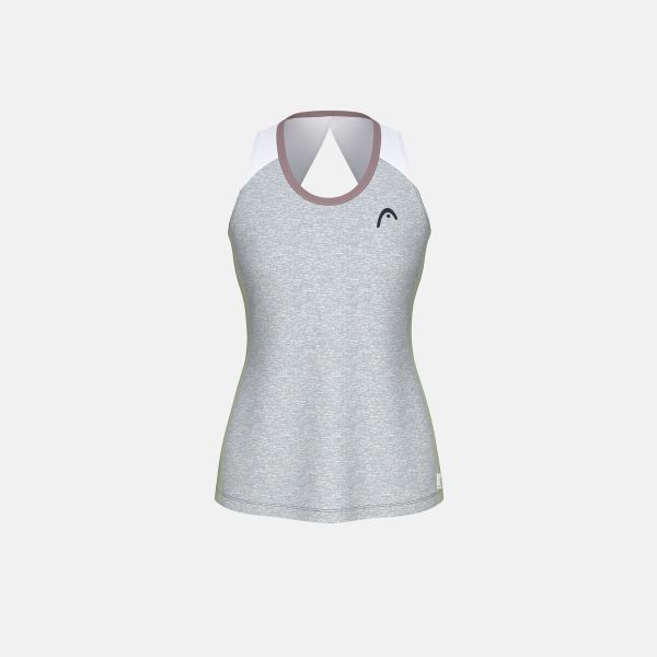 PLAY TECH Damski Top. Szare topy damskie HEAD, bez wzorów, bez kołnierzyka. Za 260.00 zł.