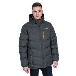 Kurtka Męska Ocieplana. Szare kurtki męskie Trespass, l, bez wzorów, z materiału, z kapturem. Za 263.99 zł.