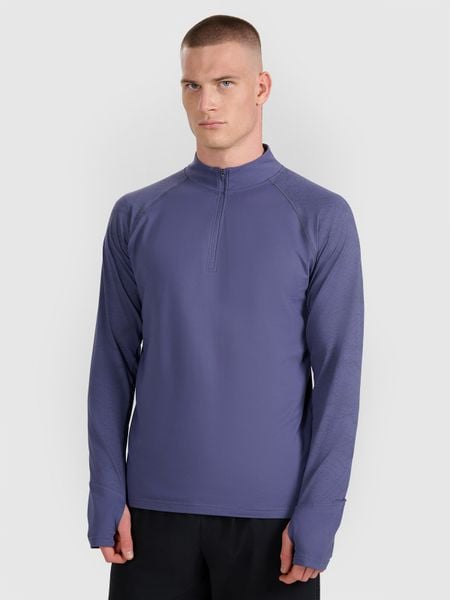 4F Bluza do biegania regular szybkoschnąca męska - granatowa S. Niebieskie bluzy bez kaptura męskie 4f, m. W wyprzedaży za 169.99 zł.