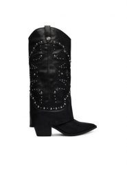 Steve Madden Kowbojki Stagecoach 11005660 Czarny. Czarne botki damskie Steve Madden, ze skóry, bez obcasa, na słupku, bez zapięcia. Za 1,069.00 zł.